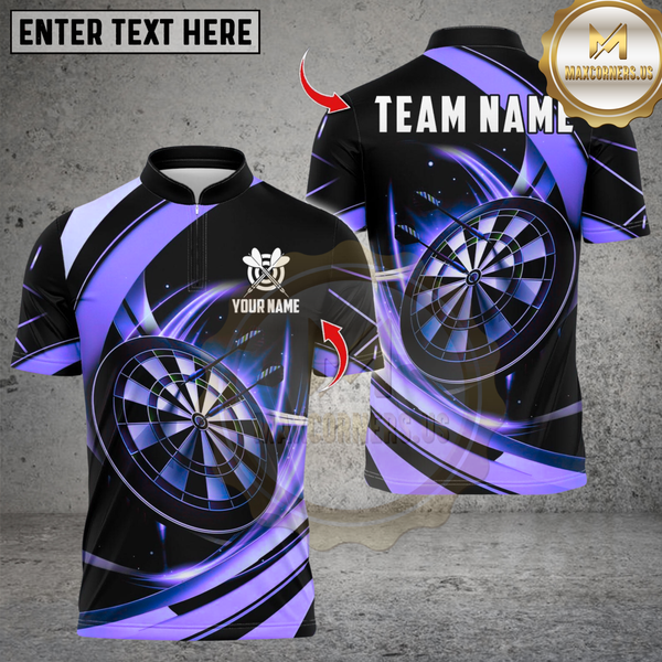 Maxcorners Darts Gold Black Abstract Style Multicolor Customized Name, Team Name 3D Shirts