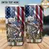 Maxcorners Fishing Tumbler American Flag Eagle Design Personalized Name Tumbler (13 Species)