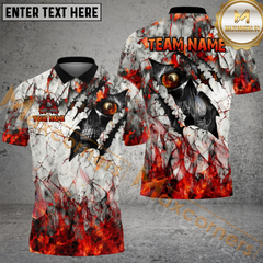 Maxcorners Ball 8 Crack Skull Grunge Flame Billiard Jersey Multicolor Options Personalized Name, Team Name 3D Shirt
