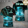 Maxcorners Lightning Strike Disc Golf Polo Personalized Name, Team Name 3D Shirt (4 Colors)
