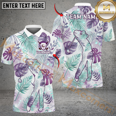 Maxcorners Tropical Swing Golf Polo Shirt, Customized Name & Team Name 3D Shirts (4 Colors)