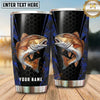 Maxcorners Fishing Tumbler Black Gold Honeycomb Shield Design Personalized Name Tumbler (13 Species)