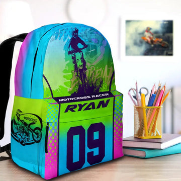 Maxcorners Motocross 9 Personalized Name And Number Backpack