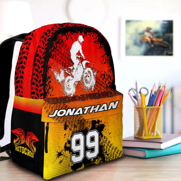 Maxcorners Motocross 28 Personalized Name And Number Backpack