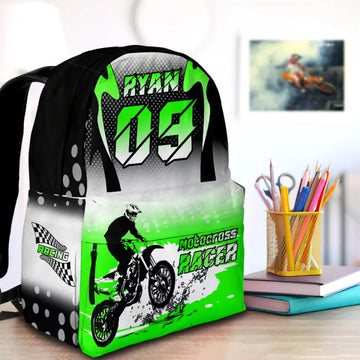 Maxcorners Motocross 35 Personalized Name And Number Backpack