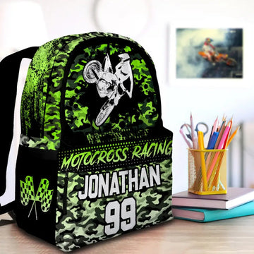 Maxcorners Motocross 44 Personalized Name And Number Backpack