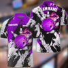 Maxcorners Bowling and Pins Hexagram 2 Multicolor Option Customized Name 3D Shirt
