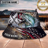 Maxcorners Fishing American Flag Lightning Metal Scale Personalized 3D Bucket Hat (13 Fish Species)