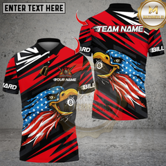 Maxcorners Billiards American Eagle 8 Ball Multicolor Customized Name, Team Name 3D Shirt