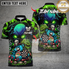 Maxcorners Smoking Halloween Bear With Dartboard Multicolor Customized Name, Team Name 3D Shirts