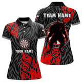 Maxcorners Red-Black Wolf Dartboards Custom Wolf Dart Shirt For Men, Dart Team Jerseys LM105