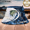 Maxcorners Fishing Blue Smoke Wave Personalized Name 3D Bucket Hat (12 Fish Species)