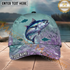 Maxcorners Fishing Pastel Scale Silhouette Personalized Name 3D Cap (12 Fish Species)