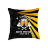 Maxcorners Darts Count Me In Beer Splash Customized Name 3D Pillow