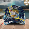 Maxcorners Fishing Cod Water Blue Customized Name 3D Cap (8 Breeds)