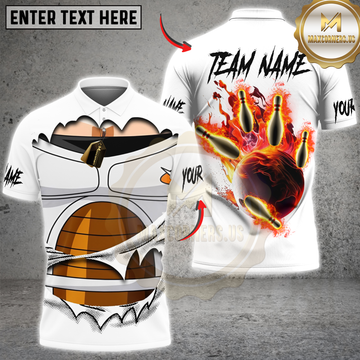 Maxcorners Bowling Basketball Fire Strike Personalized Name 3D Unisex Shirt