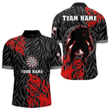 Maxcorners Red-Black Wolf Dartboards Custom Wolf Dart Shirt For Men, Dart Team Jerseys LM105