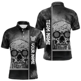 Maxcorners Smokes Skull Dripping Dartboard In Eyes Dart Shirts For Men, Custom Dart Jerseys LM054