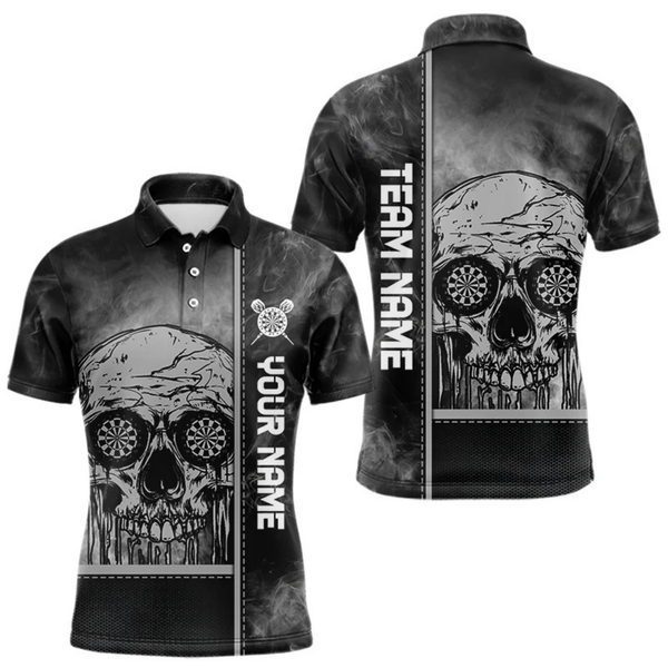 Maxcorners Smokes Skull Dripping Dartboard In Eyes Dart Shirts For Men, Custom Dart Jerseys LM054
