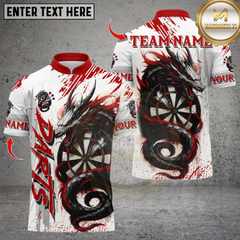 Maxcorners Dragon With Darts Design Multicolor Customized Name, Team Name 3D Shirts
