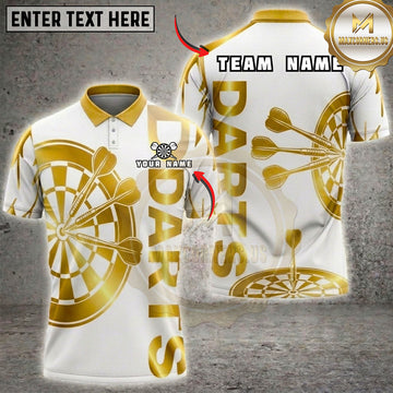 Maxcorners Darts Golden Elegant Arrow Pattern Dartboard Multiple Options Personalized Name, Team Name 3D Shirt