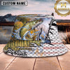 Maxcorners Fishing Torn Scale Water Splash Graphic Personalized 3D Bucket Hat (13 Fish Species)