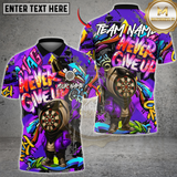 Maxcorners Darts Graffiti Dartboard Character Never Give Up Multicolor Customized Name, Team Name 3D Shirts