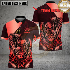 Maxcorners Bowling Golden Eagle Roar Multicolor Customized Name, Team Name 3D Shirts