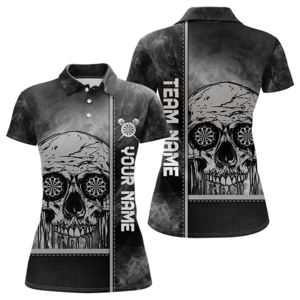Maxcorners Smokes Skull Dripping Dartboard In Eyes Dart Shirts For Men, Custom Dart Jerseys LM054