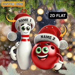 Maxcorners Personalized Bowling Ornament, Custom Name Acrylic Bowling Christmas Decoration, Gift for Bowlers, Funny Bowling Lover Holiday Ornament 2025 LM1111