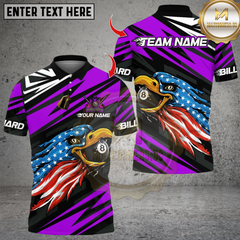 Maxcorners Billiards American Eagle 8 Ball Multicolor Customized Name, Team Name 3D Shirt