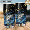 Maxcorners Fishing Tumbler Black Gold Curved Line Design Personalized Name Tumbler (13 Species)