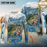 Maxcorners Crappie Fishing  Beer & Fishing Flag Quote “Fishing solves most of my problems, drinking solves the rest” Dynamic Strike Sport Jersey Personalized Name, Team Name Long Sleeve Shirt