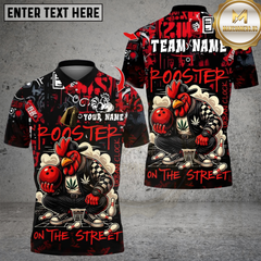 Maxcorners Bowling Urban Streetwear Chicken Multicolor Customized Name, Team Name 3D Shirts
