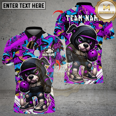 Maxcorners Bowling Streetwear Bear Multicolor Customized Name, Team Name 3D Shirts