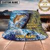 Maxcorners Fishing Ocean Splash Personalized Name 3D Bucket Hat (12 Fish Species)