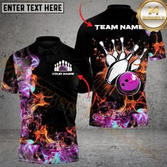 Maxcorners Bowling Explosive Strike Multicolor Customized Name, Team Name 3D Shirts