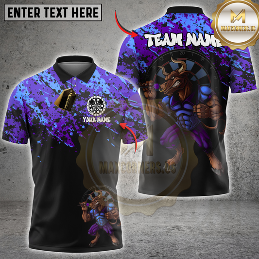 Maxcorners Darts Minotaur Fury Multioptions Personalized Name, Team Name Unisex 3D Shirts