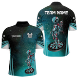 Maxcorners Turquoise Pattern Alien And Dartboards Custom Dart Shirts For Men, Dart Jerseys LM105