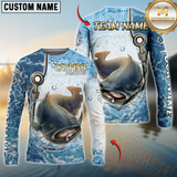 Maxcorners Catfish Fishing Golden Hook Graphic Sport Custom Name & Team Name 3D Shirts