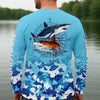 Maxcorners Custom Name Fishing Shirt for Men, Short Sleeve Saltwater Ocean Fishing Shirt, Fishing UPF Shirts