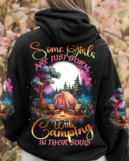 Maxcorners Some Girls Are Just Born Camping All Over Print LM2101