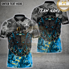 Maxcorners Fierce Wolf Darts Flame Art Multioptions Personalized Name, Team Name Unisex 3D Shirt (4 Colors)