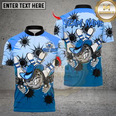 Maxcorners Bowling Cowboy Bowling With Bullet Holes Multicolor Customized Name, Team Name 3D Shirts
