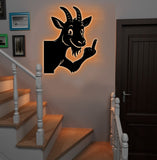 Maxcorners Funny Goat Metal Sign WITH LED/WITHOUT LED - Hilarious Farm Yard Decor, Rustic Prank Gift for Ranch, Barn & Outdoor Spaces LM0110