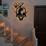 Maxcorners Personalized Deer Hunting Metal Sign WITH LED/WITHOUT LED - Rustic Buck Wall Art with Rifles, Hunter Lodge Decor & Outdoor Cabin Sign LM0110