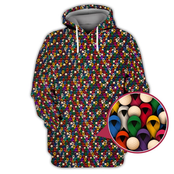 Maxcorners Cancer Survivor Shirt, Cancer Awareness Polos, Pattern Golf Shirt For Golfer