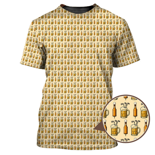 Beer Golf Shirt For Golfer, Pattern Golf Shirt, Funny Golf Shirt For Men, Crazy Golf Shirt