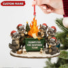 Maxcorners Personalized Dumpster Fire Response Team Christmas Ornament, Custom Name Raccoon Office Crew Gift, Funny Workplace Dumpster Fire Holiday Decor MT2411