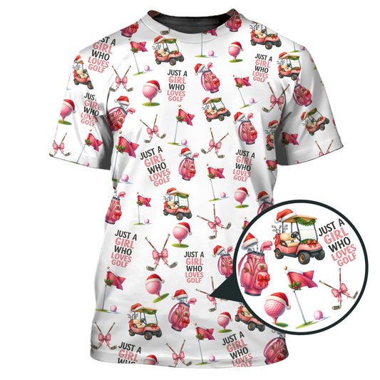 Maxcorners Womens Golf Polo, Pink Golf Shirt, Pattern Golf Shirt For Men, Funny Christmas Golf Shirt